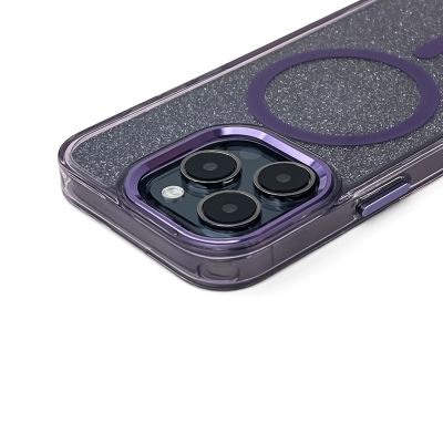 4. Wozinsky Glitter Case mit Mag Safe für Samsung Galaxy S25 - Lila mit Glitzer