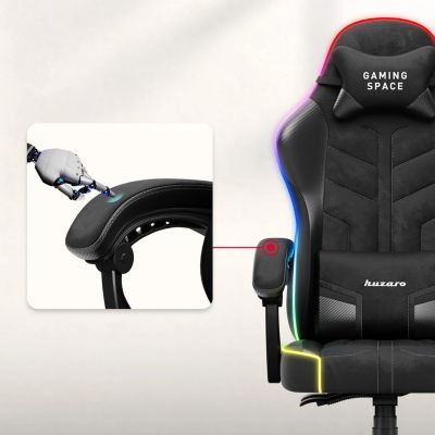 3. Huzaro Force 2.7 RGB Schwarzer Gaming-Stuhl