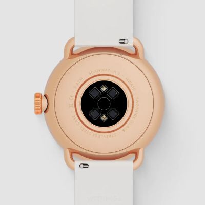 4. Withings ScanWatch 2 Hybrid-Uhr – Edelstahl – Hybrid-Smartwatch mit Armband – Fluorelastomer – Handgelenkumfang: 146–211 mm – Unifarben – Bluetooth – 34,6 g – Sand