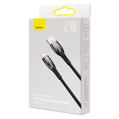5. Baseus Glimmer Series Kabel USB-A - Lightning 480Mb/s 2.4A 2m schwarz