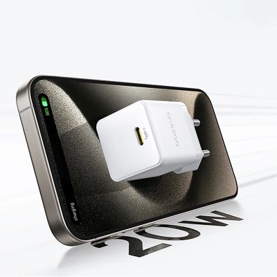 12. Baseus Palm 1C 20W Wandladegerät (mit Baseus Mini White USB-C 60W (20V/3A) 1m Kabel) - Weiß
