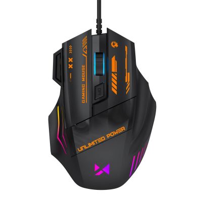 3. Wozinsky WMGK-1179W Kabelgebundene optische Gaming-Maus mit 7200 DPI und Hintergrundbeleuchtung – Schwarz