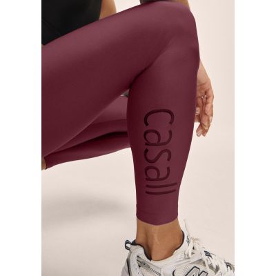 5. CASALL Damen Grafik-Leggings mit hohem Bund, Trainingsleggings, Burgunderrot