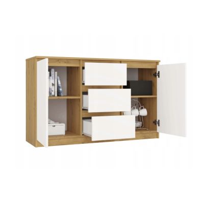 6. 2-türige Kommode mit 3 Schubladen, Artisan/Weiß, Set