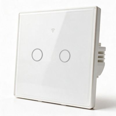 12. QOLTEC LICHT-EIN/AUS-SCHALTER | 2-KANAL-TOUCH-BEDIENUNG | WLAN | TIMER | TUYA | WEISS
