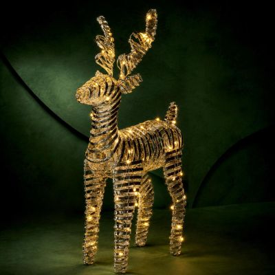 4. Rentier-Dekoration 60 cm 60 LED Gold