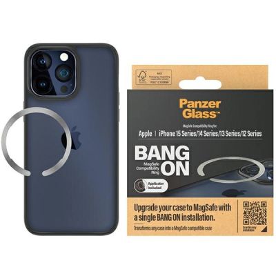MagSafe PanzerGlass Bang ON Ring für iPhone 12 / 13 / 14 / 15 - Silber