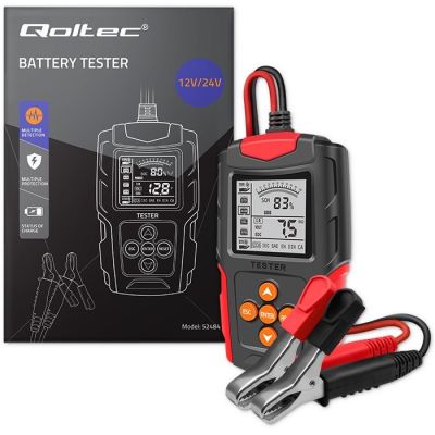 7. QOLTEC Batterietester mit LCD-Anzeige | 12 V | 24 V | 3 Ah–200 Ah