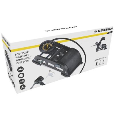 3. DUNLOP 2-KOLBEN-FUSSPUMPE MIT MANOMETER FÜR FAHRRAD UND AUTO