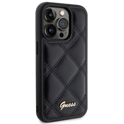 4. Guess Quilted Metal Logo Hülle für iPhone 15 Pro Max – Schwarz