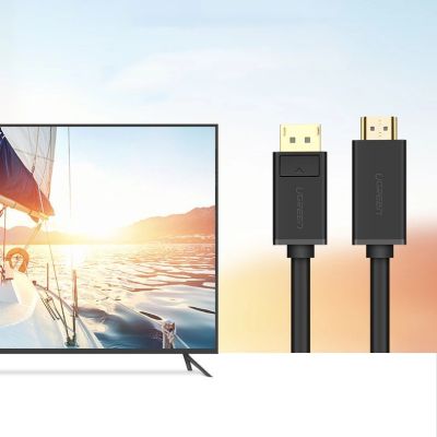 15. Ugreen Unidirektionales DisplayPort-zu-HDMI-Kabel 4K 30Hz 32 AWG 2m Schwarz (DP101 10202)