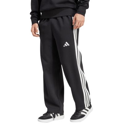adidas Essentials Herren-Fleecehose mit drei Streifen, weitem Bein, Schwarz JM1770