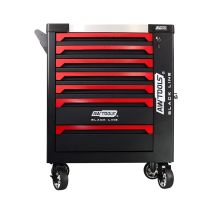 AWTOOLS Werkstattwagen mit 7 Schubladen und schwarzem Seitenschrank