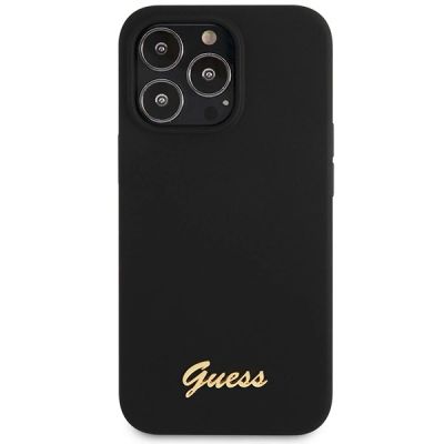 3. Guess GUHCP13XLSLMGBK iPhone 13 Pro Max 6,7" schwarz/schwarzes Hardcase Silikon Script Gold Logo