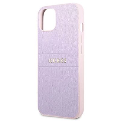 6. Guess GUHCP13SPSASBPU iPhone 13 mini 5,4 "lila / lila Saffiano Hot Stamp & Metalllogo