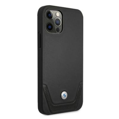 4. BMW Perforierte Lederhülle für iPhone 12 Pro Max – Schwarz