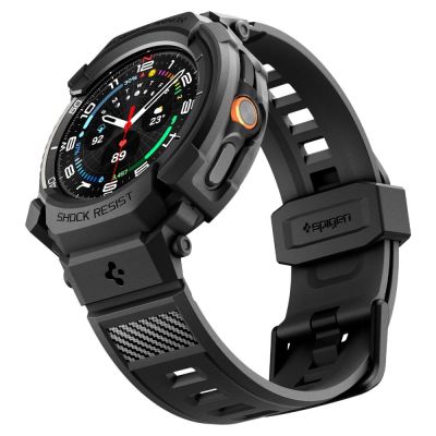 5. Spigen Rugged Armor Pro Armband für Samsung Galaxy Watch 8 Classic 46 mm – Mattschwarz