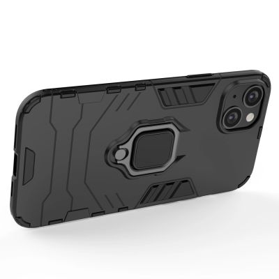 13. Ring Armor Hülle für iPhone 14 gepanzerte Hülle magnetischer Haltering schwarz