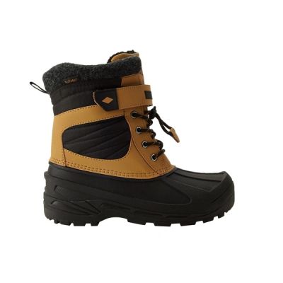 Lee Cooper Kinderwinterstiefel, braune, gefütterte Schneestiefel mit Klettverschluss