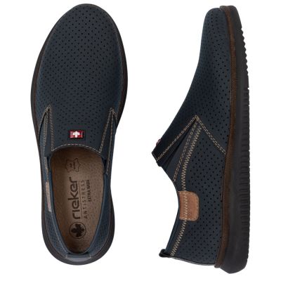 5. Marineblaue Herren-Slipper Rieker 10452-14