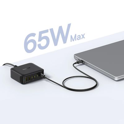 12. Baseus EnerFill FH21 120W Ladestation 4xUSB-C + 2xUSB-A - Schwarz