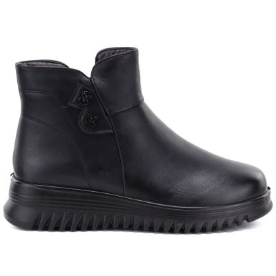 2. Bequeme Damen-Ankle-Boots mit Keilabsatz, schwarz, Potocki PT16396