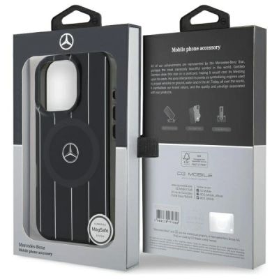8. Mercedes MB Double Layer Crossed Lines MagSafe Hülle für iPhone 16 Pro - Schwarz