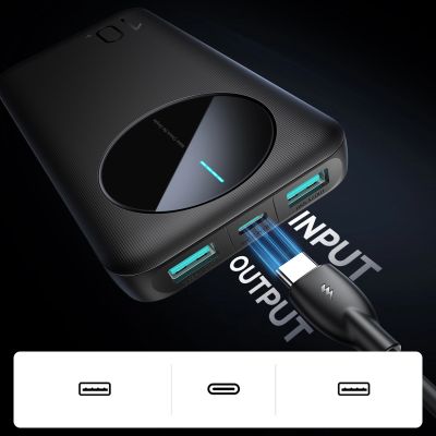 9. Powerbank Joyroom JR-PBF12 10000mAh 2.4A 2x USB-A 1x USB-C - schwarz