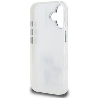 7. Karl Lagerfeld IML Aquarelle Karl & Choupette & Logo iPhone 16 Hülle - Weiß