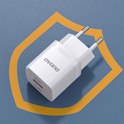 7. Wandladegerät GaN 33W PPS USB C/USB Dudao A13Pro - weiß