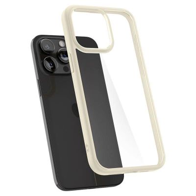 11. Spigen Crystal Hybrid-Hülle für iPhone 15 Pro Max – transparent und beige