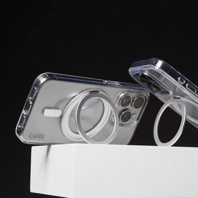 4. CARE by PanzerGlass Feature Kickstand Case mit MagSafe für iPhone 16 Pro Max – Silber