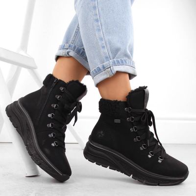 2. Wasserdichte, gefütterte Damen-Trekkingschuhe in Schwarz Rieker 48034-00