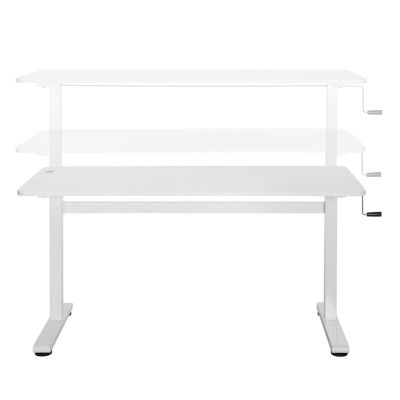 5. Ergo Office Schreibtisch mit manueller Höhenverstellung, max. 40 kg, max. Höhe 117 cm, mit Tischplatte für Sitz- und Steharbeit, ER-401 W
