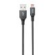 Dudao 3A 30W L3SL USB-A - Lightning Kabel geflochten 1,2 m - Schwarz