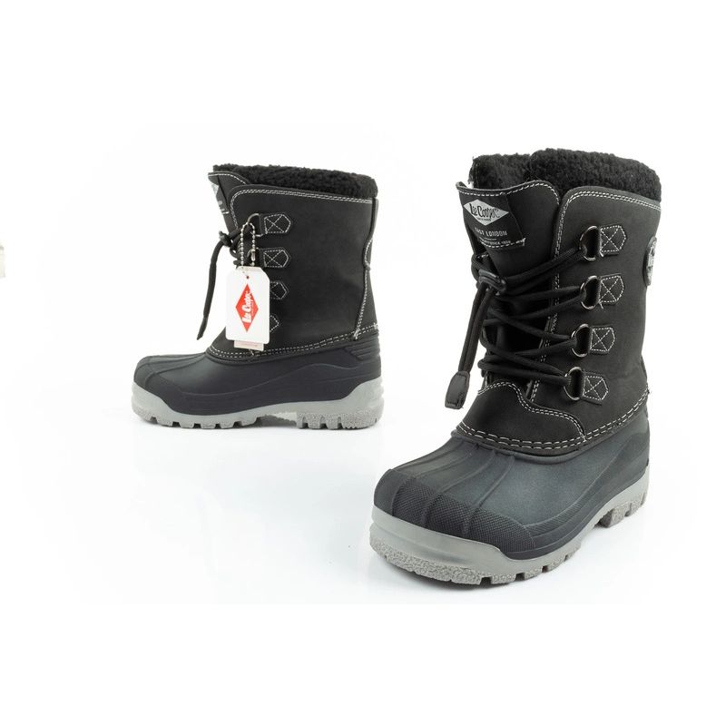 8. Lee Cooper Winterstiefel Kinder isolierte Schneestiefel für Jungen Schwarz