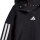 5. adidas Essentials Jogginghose mit 3 Streifen, Fleece-Hoodie, Trainingsanzug für Kinder, Schwarz JD6484