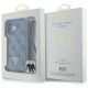 8. Guess Leder-Umhängetasche mit Metalllogo und Strasssteinen für iPhone 16 – Blau