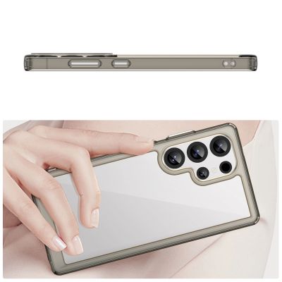 4. Outer Space Silikonhülle mit Gelrahmen für Samsung Galaxy S25 Ultra – Transparent und Schwarz