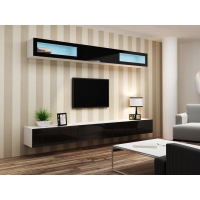 9. TV-Schrank VIGO '140' 30/140/40 weiß/schwarz glänzend