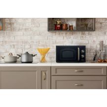 Gorenje Mikrowelle mit Grill MO4250CLB, freistehend, 20 l, Grill, mechanisch, 700 W, schwarz, Auftaufunktion