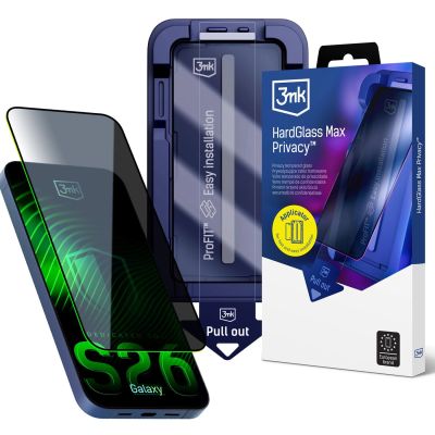 9H-gehärtetes Glas mit 3MK HardGlass Max Sichtschutzfilter für Samsung Galaxy S26