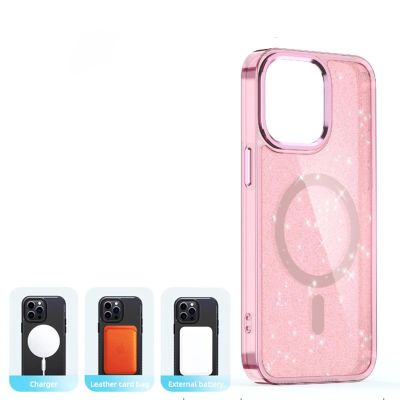 7. Glitter Case MagSafe für iPhone 16 Pro – Rosa mit Glitzer