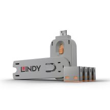Lindy 40453 Port Blocker Port Blocker + USB Typ-A Dongle Orange Acrylnitril Butadien Styrol (ABS) 5 Stück.