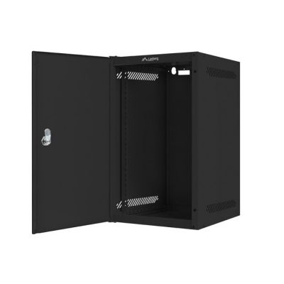 9. LANBERG Wandregalschrank 10" 9U 280x310 Schwarz, Metalltüren (Bausatz) WF10-2309-00B