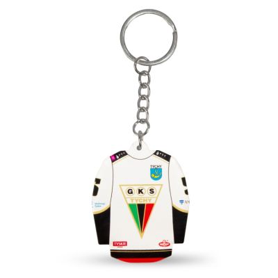 3. GKS Tychy Hockey-Trikot-Schlüsselanhänger (Heim) SREBBREKH-GKS