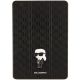 Karl Lagerfeld Saffiano Monogram Ikonik Hülle für iPad 10.2" 2019 (7. Gen.) Folio Magnet Allover Cover - Schwarz
