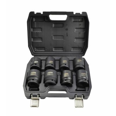 2. AWTOOLS Schlagschrauber-Steckschlüsselsatz 3/4" 8-teilig/24-38 mm KURZE SCHWARZE LINIE