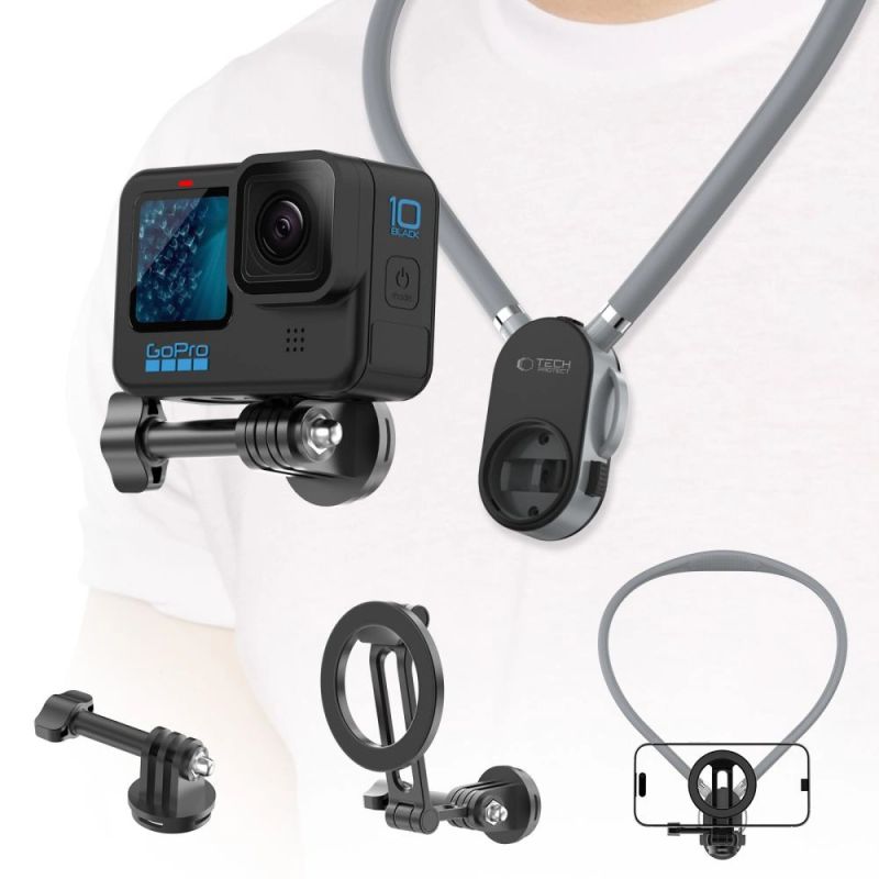 4. Tech-Protect AC200 Magnetische MagSafe-Halterung für Smartphone, GoPro, DJI – Grau