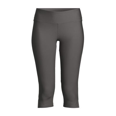 4. CASALL Damen Capri-Leggings mit Schlitz und normalem Bund, Trainingsleggings, Grau